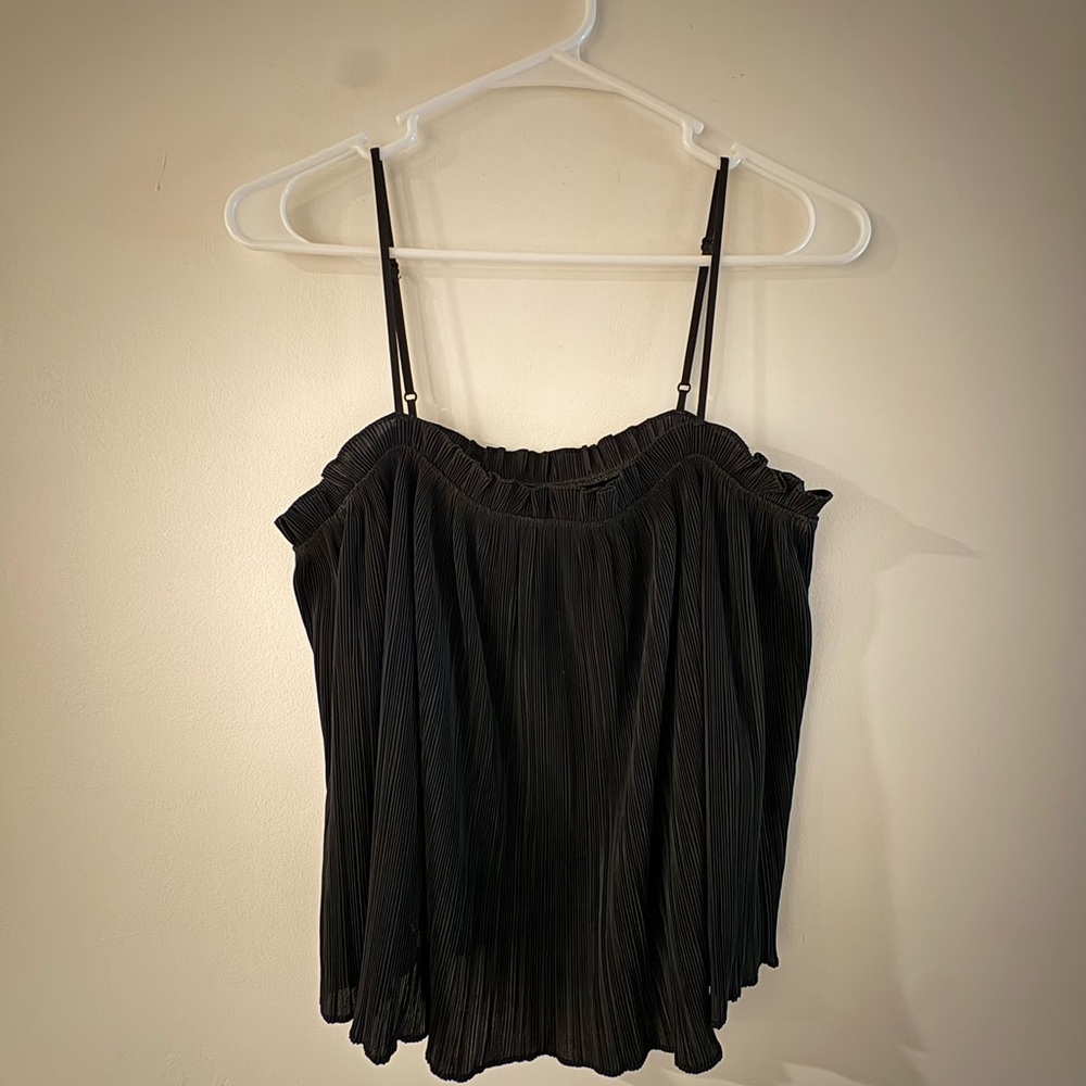 Madewell Black Pleated Women's Top